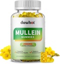 Mullein Gummies for Lung Detox, 2000mg Mullein Leaf Extract for Respiratory & Digestive & Immune Support, Organic Mullein Herb Supplement for Mucus Relief, Vegan, Pineapple, 60