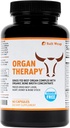 SaltWrap Organ Therapy - Grass Fed Beef Organ Meat Complex Supplement with Organic Bone Broth Concentrate (Beef Liver, Heart, Kidney and Bone Broth Capsules with BioPerine) Desiccated, 90 Capsules