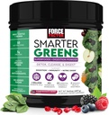Force Factor Smarter Greens Superfoods Powder to Support Digestion, Gut Health, Bloating, Greens Powder with Probiotics, Prebiotics, Digestive Enzymes, & Adaptogens, Pomegranate Berry, 30 Servings