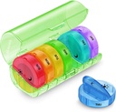 Sukuos Large Weekly Pill Organizer 2 Times a Day, Daily Pill Box 7 Day Easy to Open with Double Protection, AM PM Pill Case for Medicine/Vitamin/Fish Oil/Supplements (Green)