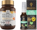 BEE and You Bundle: Royal Jelly Bee Pollen Propolis Extract Tablets and Pure Propolis Raw Honey Throat Spray, Immune Support, Superfood, Antioxidants