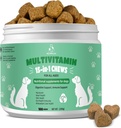 Premium Multivitamin Chewable for Dog - Dogs Vitamins Supplements with Glucosamine HCL Omega-3 Antioxidants Support Digestion Joint Health Immune Function Skin & Coat, Beef Flavor 100 Soft Treats