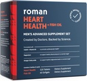 ROMAN Heart Health | Men's Daily Nutritional Supplement for Cardiovascular Support, Features Magnesium, Vitamins K + D3, CoQ10, and Spirulina | 30-Day Supply (120 Tablets + 60 Fish Oil Softgels)