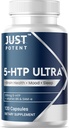 Just Potent 5-HTP Ultra 200mg | 120 Capsules - 4-Month Supply | for Sleep, Mood, and Brain Health | Fortified with SAM-e and Vitamin B6