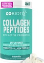 GOBIOTIX Collagen Powder Supplement with Probiotics - Hydrolyzed Protein Collagen Powder for Women - Hair Skin and Nails, Joint and Digestive Health - Collagen Peptides Type I and III - 30 Servings