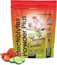 PowderVitamin Electrolytes Powder Plus (100 Servings) Strawberry Cucumber Electrolyte Powder Zero Calorie Keto,0Sugar, No Maltodextrin,1000mg Potassium,120mg Calcium,120mg Magnesium, Hydration Powder