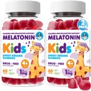 DR. MORITZ Melatonin for Kids, Vegan Sleep Aid Supplements with Low Sugar, Adult and Kids Melatonin Gummies with Strawberry Flavor, for Ages 4+, 60 Count