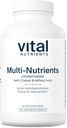 Vital Nutrients - Multi-Nutrients 2 - Citrate/Malate Formula (with Copper and Without Iron) - Multi-Vitamin/Mineral, Potent Antioxidants, Gentle Bioavailable Form - 180 Vegetarian Capsules per Bottle