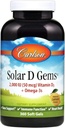 Carlson - Solar D Gems, Vitamin D3 and Omega-3 Supplement, 2000 IU Vitamin D3, 115 mg Omega-3s EPA and DHA, Vitamin D Fish Oil Capsule, Bone & Immune Health, Vitamin D Supplement, Lemon, 360 Softgels