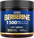 Berberine Supplement - Berberine Weight Loss, High-Potency Berberine 1500MG of Berberine HCL, Plus Citrus Bergamot - for Metabolic, Digestive, and Immune Support - Vegan, Non-GMO, 180 Capsules