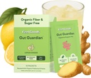 Feel Goods Gut Guardian, Organic Fiber, Probiotic & Prebiotic Powder, Sugar Free, Herbs for Bloat, Gut Health Support, Digestive Health for Men & Women, Non GMO, Vegan, Lemon Ginger, 15 Count