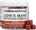 Organic Lion's Mane Mushroom Gummies | 90 Servings | Brain Health, Focus, Clarity, & Memory Mushroom Supplement Gummies | 90 Organic Lions Mane Gummies for Adults