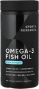Sports Research Omega-3 Fish Oil, Triple Strength, 180 Softgels