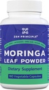 Zen Principle Organic Moringa Oleifera. Ultra-Premium. Provides an All Natural Energy Boost and Multi-Vitamin. A Raw Superfood, Vegan, No GMO and Gluten Free. 180 Capsules.