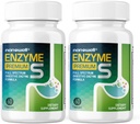 NANOWELL Enzyme Premium S Digestive Health Supplement, Multi Enzymes, Bromelain from Pineapple, Papain from Papaya - 60 Capsules X 2 Bottles (120 Count)