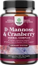 D Mannose with Cranberry Supplement - Potent D Mannose 1000mg Capsules for Kidney Defense Support & Cleanse and Urinary Tract Health for Women & Men - Bladder Health Supplement for Adults - 240 Count