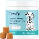 Pawfy Eye Support Soft Chews | Prevent Tear Stains | Support Eyesight | Overall Eye Health | with Luthein, Krill Oil & Astaxanthin