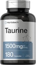 Horbäach Taurine Supplement 1500mg | 180 Capsules | Non-GMO and Gluten Free
