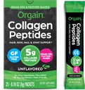 Orgain Hydrolyzed Collagen Peptides Travel Packets For Women & Men - 5g Grass Fed Collagen Per Serving, Hair, Skin, Nail & Joint Support Supplement, Non-GMO, Type I & III - Unflavored (25 Count)