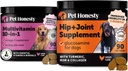 10 in 1 Multivitamin + Hip & Joint Health Soft Chew Supplement Bundle - Dog Vitamins - Glucosamine Chondroitin, Omegas, Turmeric and MSM for Overall Dog Health, Joint Supplement for Dogs.