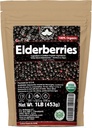 Elderberries – 1lb (Real Wild Harvest) | 100% USDA Certified Organic | Bulk Black Dried Elderberry | for Making Elder Syrup, Gummies, Tea - Raw Vegan Sambucus Nigra