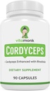 VitaMonk Cordyceps Mushroom Capsules with Rhodiola, 2 Grams of Cordyceps Mushroom Enhanced with Rhodiola - Boost Energy, Fight Stress, Enhance Performance, Non-GMO - 2000mg - 90 Caps