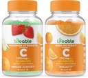 Lifeable Vitamin C 1050mg + Vitamin C 750mg, Gummies Bundle - Great Tasting, Vitamin Supplement, Gluten Free, GMO Free, Chewable Gummy