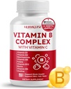 Vitamin B Complex Vitamin B1, B2, 6,9,12 Niacin, with Vitamin C - Support Brain Health, Energy Levels, Skin, Hair, and Nails - Made and Tested in The USA