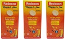 Redoxon Vitamin C Tablets | Orange Flavor, Effervescent Double Action Supplement of Vitamin C and Zinc for Immune System Support, Healthier Lifestyle, and More Energy; 3-Pack of 20 Tablets
