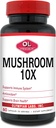 Olympian Labs 10X Mushroom Supplement Capsules - Comprehensive Formula Supporting Immune System, Antioxidant, Brain Health - 60 Capsules (30 Servings)