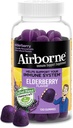 Airborne Elderberry + Zinc & Vitamin C Gummies for Adults, Immune Support with Antioxidants Vitamins C, D & E, 130 Count, Elderberry Flavor