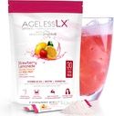 AgelessLX Powder Supplement for Women - with HMB Collagen Enhancer Plus Vitamin D3 with K2, Horsetail and Biotin for Lean Muscle and Stronger Hair and Nails - 30 Powder Packets Strawberry Lemonade