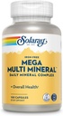 SOLARAY Mega Multi Mineral, Iron Free - Daily Mineral Supplement w/Trace Minerals, Electrolytes, Calcium, Magnesium, Zinc, Selenium, Boron - Cellular Energy, Immune Support, 60-Day Guarantee, 25 Serv