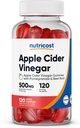 Nutricost Apple Cider Vinegar 500mg, 120 Gummies, Apple Flavored - Gluten Free, Non-GMO, No Corn Syrup