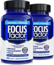 Focus Factor Nutrition for The Brain, Improved Memory & Concentration Brain Supplement, Complete Multivitamin with Vitamins B6, B12, D, Bacopa Monnieri & Tyrosine, 60 Count (2 Pack)