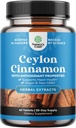 Organic Ceylon Cinnamon Extract Tablets 1000mg - Ceylon Cinnamon Organic Supplement for Blood Sugar Support, Immune System & Heart Health Aid - Immune Support Supplements for Adults - 60 Count