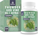1200 MG Thunder God Vine Root Extract 20:1 Supplement, Tripterygium Wilfordii Herbal Supplement, Vegan Formula with Lei Gong Teng Extract, 60 Capsules