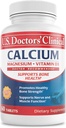 U.S. Doctors' Clinical 1200mg Calcium Citrate & Carbonate Complex with Magnesium & Vitamin D3 - Calcium Supplement for Bone Strength, Muscles & Nerves - Vegan, Non-GMO - 60 Tablets - 1-Month Supply