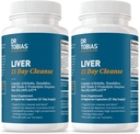 Dr. Tobias Liver 21 Day Cleanse, Herbal Liver Detox Cleanse with Solarplast, Artichoke Extract, Milk Thistle, Dandelion Extract & Digestive Enzymes, 63 Vegetable Capsules, 3 Daily, Pack of 2