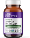 New Chapter Women's Multivitamin Advanced Formula for Stress, Bone, Immune, Beauty & Energy Support, Higher Levels of Whole-Food Fermented Essential Nutrients for Women + Iron + Vitamin D3, 120 Count