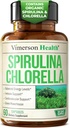 Organic Spirulina and Chlorella Capsules - Spirulina Capsules with Chlorella Powder for Immune, Antioxidant & Energy Support. Nutritious Super Green. Vegan & Non-GMO. Third Party Tested. 60 Caps