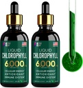 [2 Pack] Chlorophyll Liquid Drops 6000MG – Natural Liquid Chlorophyll Drops for Detox, Energy, Skin – Internal Deodorant – Vegan Chlorophyll Liquid Drops for Kids & Adults – US-made, Non-GMO - 4 Fl Oz
