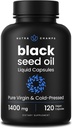 NutraChamps Black Seed Oil Organic Cold Pressed | 120 Vegan Softgel | Virgin Nigella Sativa Pills with Vitamin E & Thymoquinone | Rich in Omega 3 6 9 | Unrefined Black Cumin Seed Oil Capsules