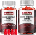 Creatine Monohydrate Gummies - 5g Creatine Monohydrate with L-Taurine, B12, Mixed Berry Flavor, 120 Count