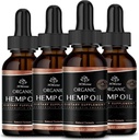 Hemp Oil -4 Packs Maximum Strength - Pure & CO2 Extract Drops - 100% Natural Organic, Vegan, Non-GMO Free