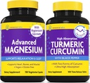 Magnesium & Curcumin Bundle: InnovixLabs Advanced Magnesium (150 Time-Release Capsules) InnovixLabs Turmeric Curcumin (100 Time-Release Tablets). Promotes Relaxation, Bones, Muscle and Immune Health.*