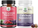 Bundle of Complete Herbal Menopause Supplement for Women with Dong Quai, Chaste Berry & Black Cohosh Root and High Absorption Calcium Gummies with Vitamin D3 for Bone, Hormone, Mood & Immune Support