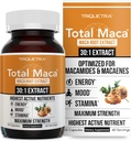 Total Maca | Maca Root Extract – 30:1 Extract, Max Potency | Optimized for Active Nutrients Macamides + Macaenes (13,000 mcg Per Serving) Maca Root Capsules for Women & Men (60 Capsules)