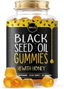 MAJU's Black Seed Oil Gummies with Honey 90ct, 500mg BSO Gummy, Black Cumin Seed Nigella Sativa Oil, Cold-Pressed, Potent Formula, 90ct