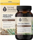 Your Flora Probiotic Terrain – Non-GMO Probiotics with Fermented Soybean, Aloe Vera, & Slippery Elm for Gut Balance & Digestion – Prebiotics, Postbiotics, Digestive Enzymes – Living Alchemy, 60 Pcs